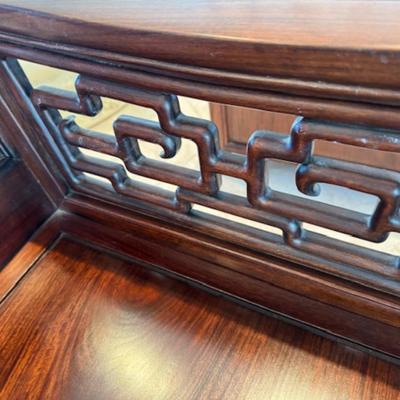 Carved Wood Couch with Removeable Cushion
