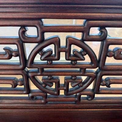 Carved Wood Couch with Removeable Cushion