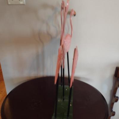 Metal Flamingo Family Patio/Lawn Decor