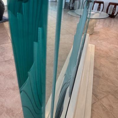 Glass Divider with Etched Fish