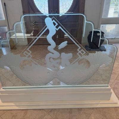 Glass Divider with Etched Fish