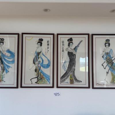 Four Ladies Pieces of Artwork