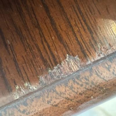 Carved Wooden Table with 4 Chairs