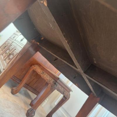Carved Wooden Table with 4 Chairs