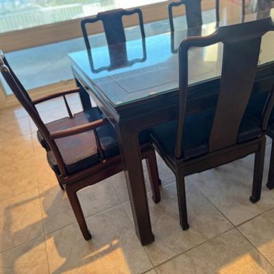 Table and Chairs with Glass Protective top