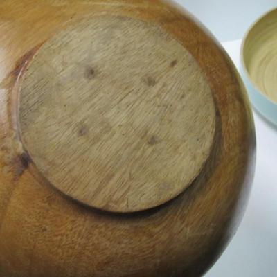 Approx 11" Serving Bowls 2 Are Made Of Wood