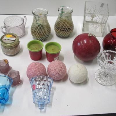Assortment Of Candle Holders & Candles