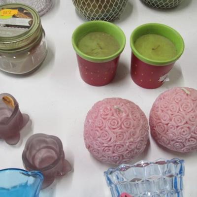 Assortment Of Candle Holders & Candles