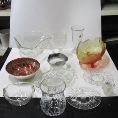 Serving Decor Ombre Silver Rimmed Bowl Divided Relish Dish