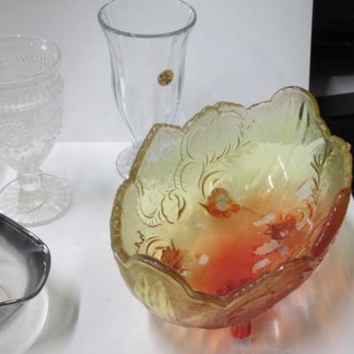Serving Decor Ombre Silver Rimmed Bowl Divided Relish Dish