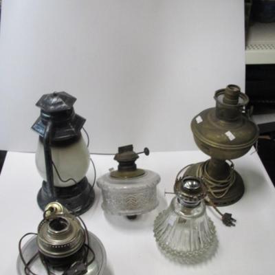 Assortment Of Oil & Electric & Battery Operated Lanterns