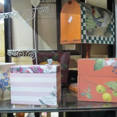 Home Decor Items Table Top Rooster Mail Box Recipe Card Holders