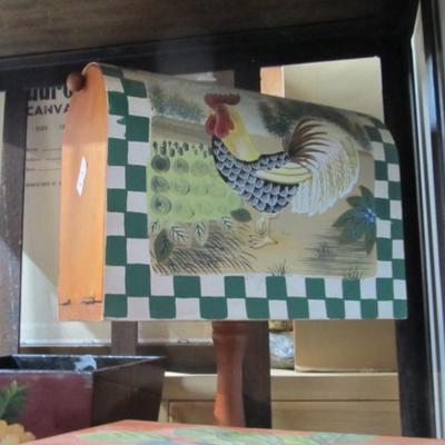 Home Decor Items Table Top Rooster Mail Box Recipe Card Holders
