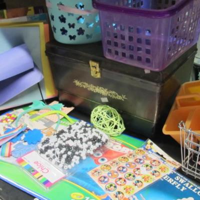 Assortment Of Baskets & Crafting Accessories
