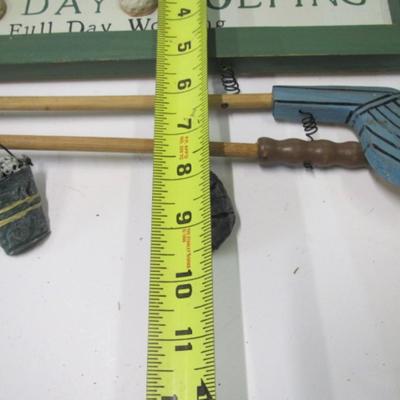 Approx 16" Long I'd Rather Spend A Half Day Golfing Than A Full Day Working Wooden Golf Sign