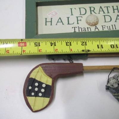 Approx 16" Long I'd Rather Spend A Half Day Golfing Than A Full Day Working Wooden Golf Sign