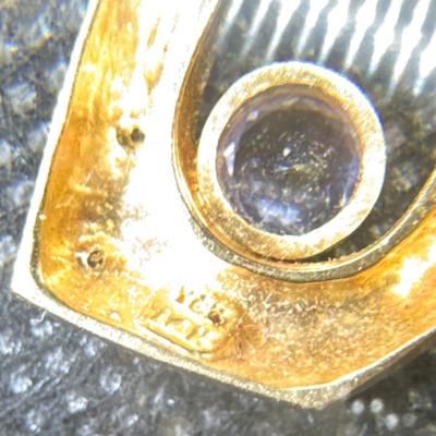 14kt Gold Pendant/Charm With Amethyst Stone