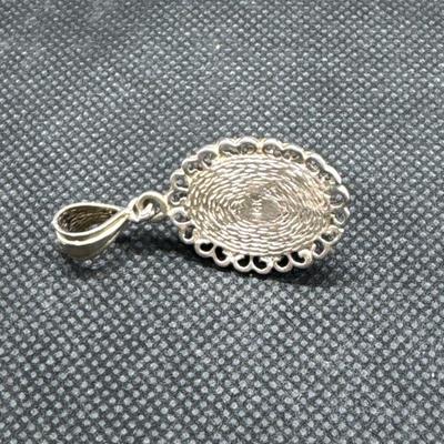 14kt White Gold Larimar Pendant/Charm