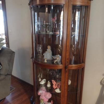 Glass Front Curio Cabinet- Approx 39" x 16" x 70" Tall (No Contents)