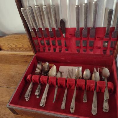 Assorted Flatware- Community and Rogers- Approx 53 Pieces- Storage Box Included