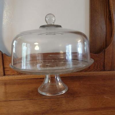 Glass Pedestal Cake Plate with Dome Cover