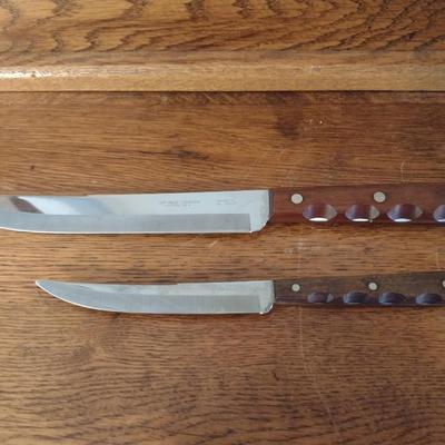 Vintage Case XX Finger Groove Kitchen Cutlery- 5" and 8"