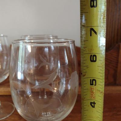 Etched Stemware- 6 Pieces