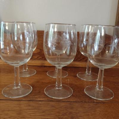 Etched Stemware- 6 Pieces