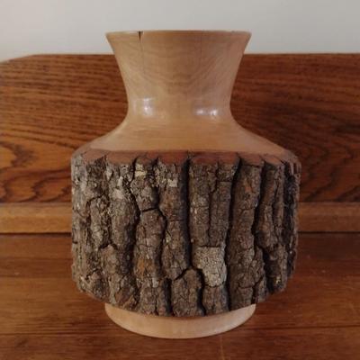 Natural Hand Turned Sourwood Vase- Approx 6" Tall