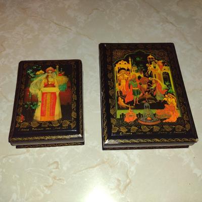 Pair of Wooden Storage Boxes