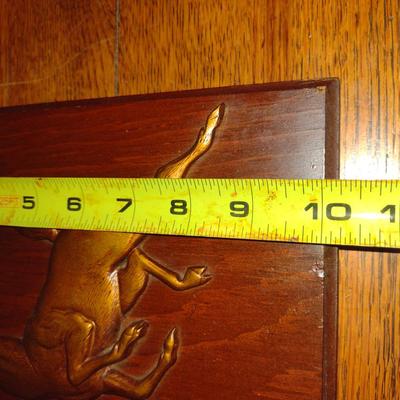 Wall Art- Brass on Wood- Deer and Hunting Dog Designs- Approx 7" x 10"
