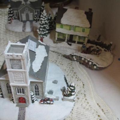 1990's Norman Rockwell Hand Painted Collection & Lighted Christmas House