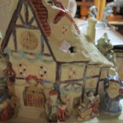 1990's Norman Rockwell Hand Painted Collection & Lighted Christmas House