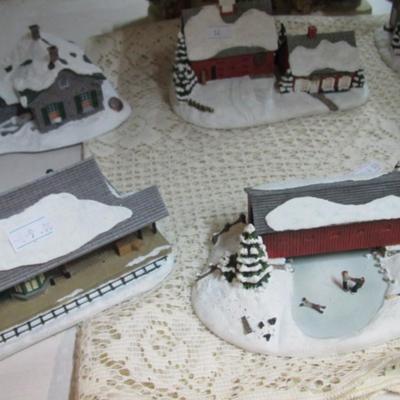 1990's Norman Rockwell Hand Painted Collection & Lighted Christmas House