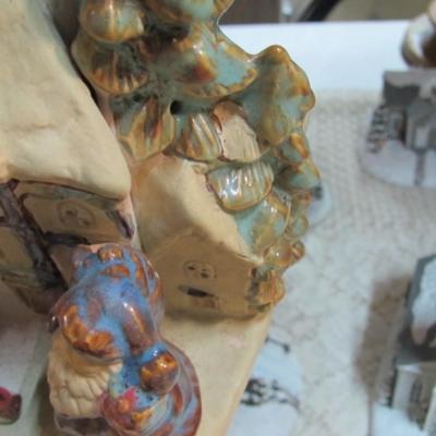 1990's Norman Rockwell Hand Painted Collection & Lighted Christmas House