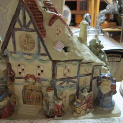 1990's Norman Rockwell Hand Painted Collection & Lighted Christmas House