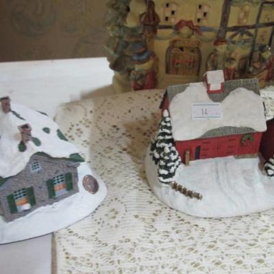 1990's Norman Rockwell Hand Painted Collection & Lighted Christmas House