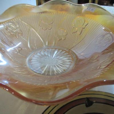 Greek Ashtray Imari Ware Bowl Clear Glass Heart Trinket Dish 4 Leaf Clover Candy Dish Vintage Marigold Depressing Glass Iris &...