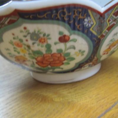 Greek Ashtray Imari Ware Bowl Clear Glass Heart Trinket Dish 4 Leaf Clover Candy Dish Vintage Marigold Depressing Glass Iris &...