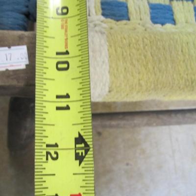 Vintage Wood Foot Stool With Jute Weaving Approx 15 1/2" x 11" x 12"