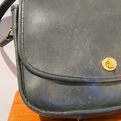 Rare Green Vintage Leather Coach Crossbody Bag Purse