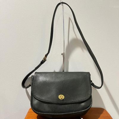 Rare Green Vintage Leather Coach Crossbody Bag Purse