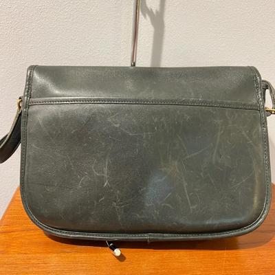 Rare Green Vintage Leather Coach Crossbody Bag Purse