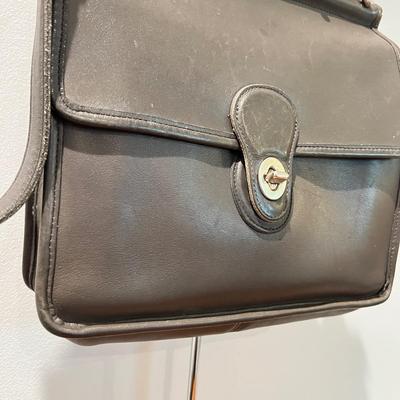 Vintage Coach Gray Leather "Willis" Top Handle Crossbody Bag Purse