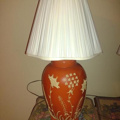 Vintage Ginger Jar Style Table Top Lamp with Shade- Approx 26 1/4" Tall