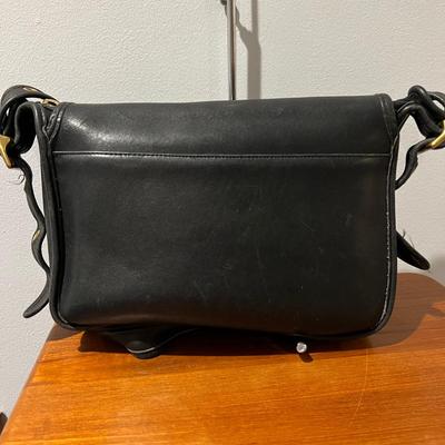 Vintage Black Leather Coach Bag Purse Crossbody