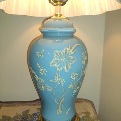 Vintage Ginger Jar Style Table Top Lamp with Shade- Approx 24" Tall