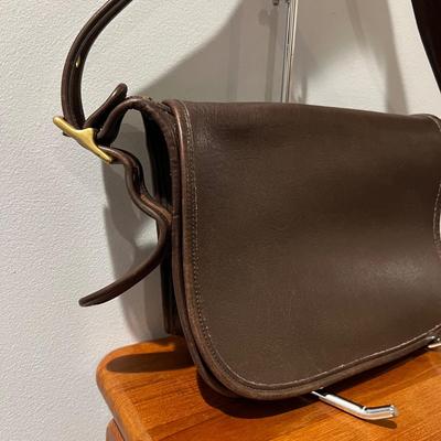 Vintage Brown Leather Coach Bag Purse Crossbody