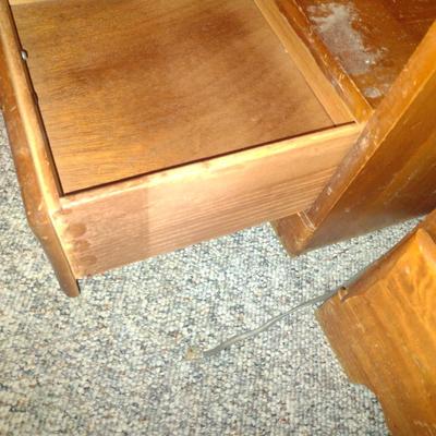 Pair of Wood Side Tables with Drawer- Approx 15 1/2" x 12 1/2" x 23 1/4" Tall