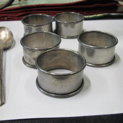 Vintage Fuller Brush Letter Opener Silverware Napkin Rings Metal Baskets